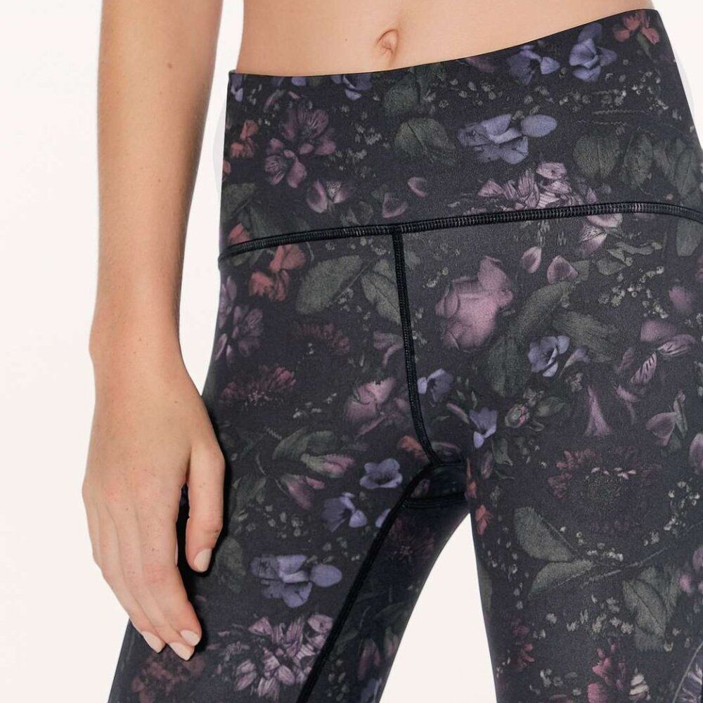 lululemon Frozen Flourish Train Times Crop Leggings Multi Color Size 4 - Picture 4 of 9